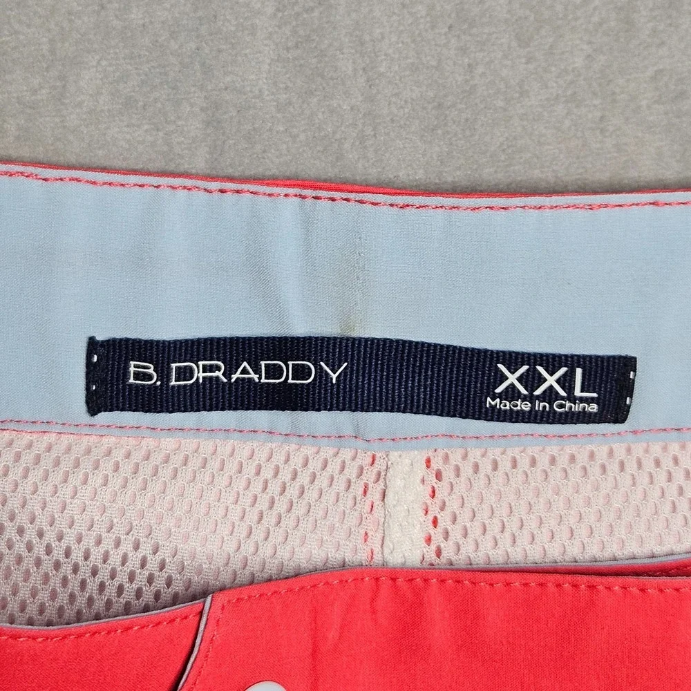 B Draddy Swim Trunks Mens XXL Pink Mesh Lined Graphic Print Owen Shorts‎ Golf